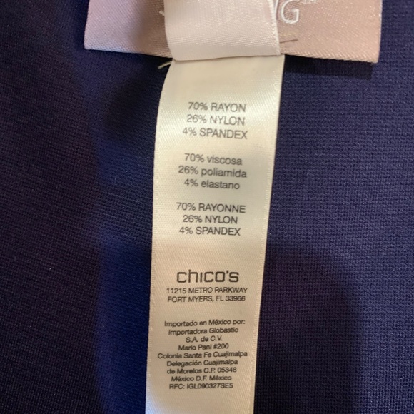 NWOT Fabuously Slimming by Chico’s Navy Blue Legging Pants sz 1 - Picture 5 of 5